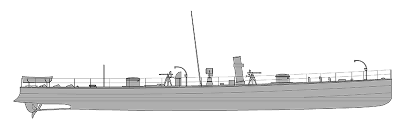 <i>TB41</i> as torpedo boat-catcher (torpedo tubes removed) (A.Dashyan)